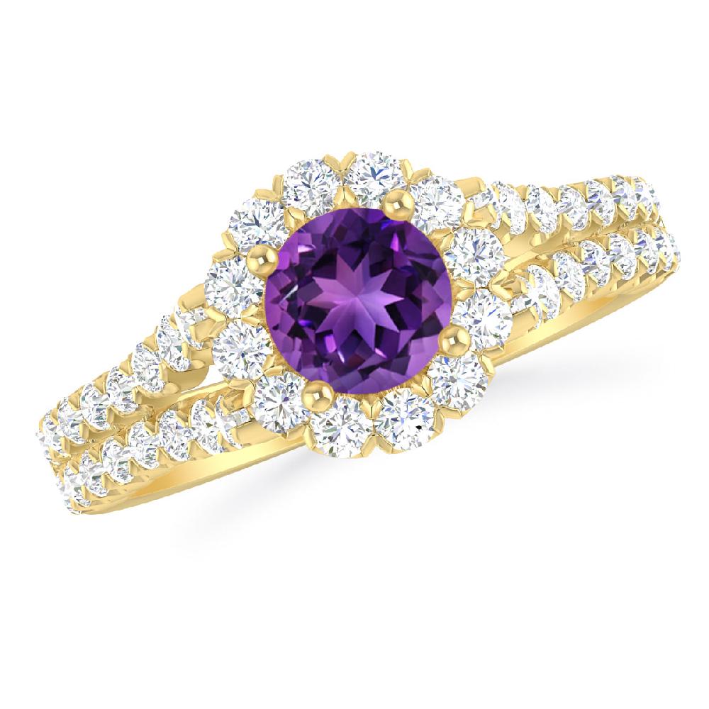 Yellow Gold - Amethyst