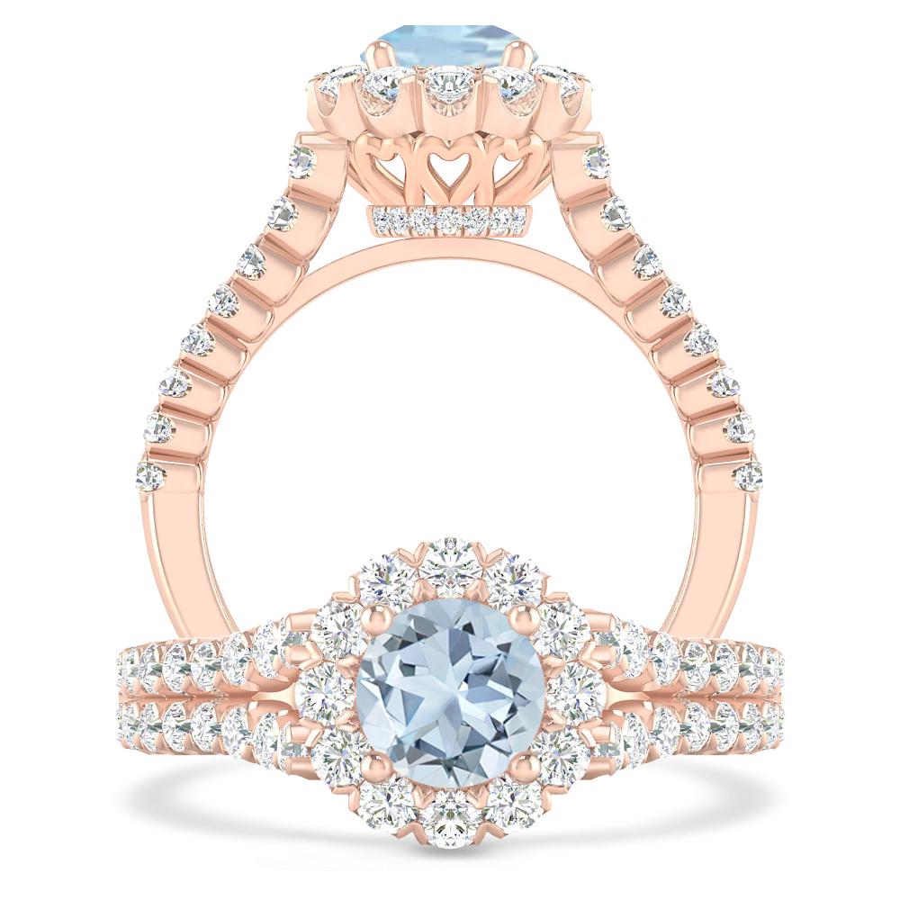 Rose Gold - Aquamarine