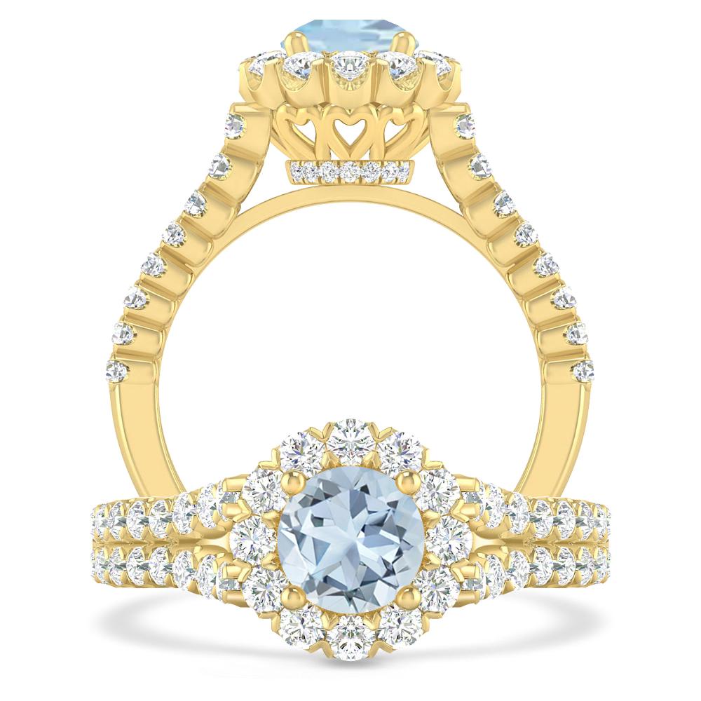 Yellow Gold - Aquamarine