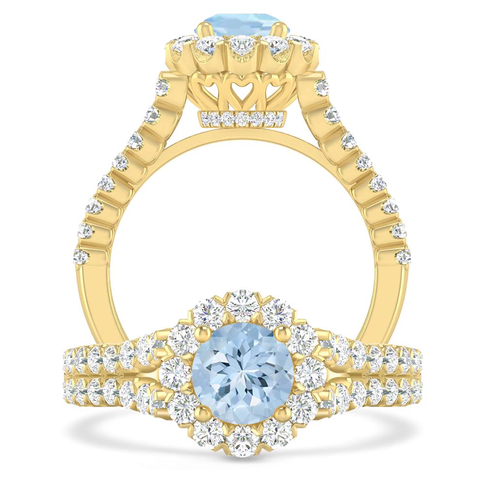 Yellow Gold - Aquamarine