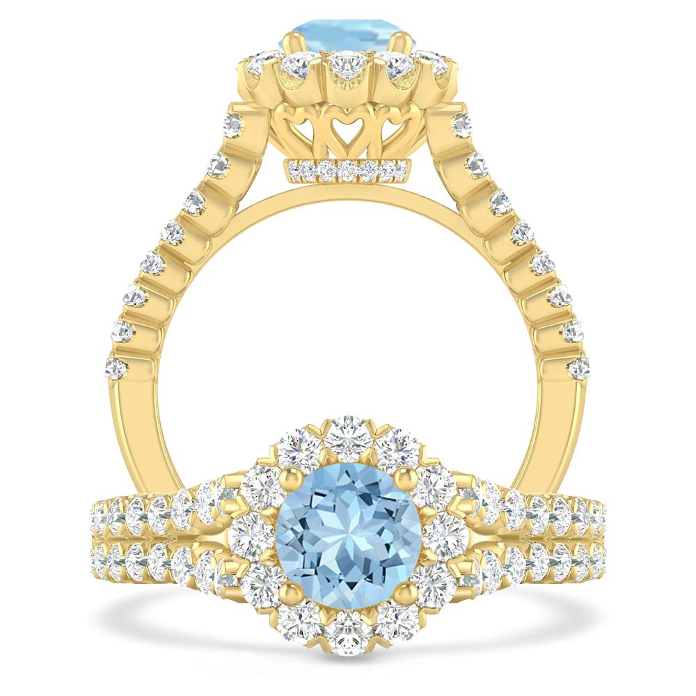 Yellow Gold - Aquamarine