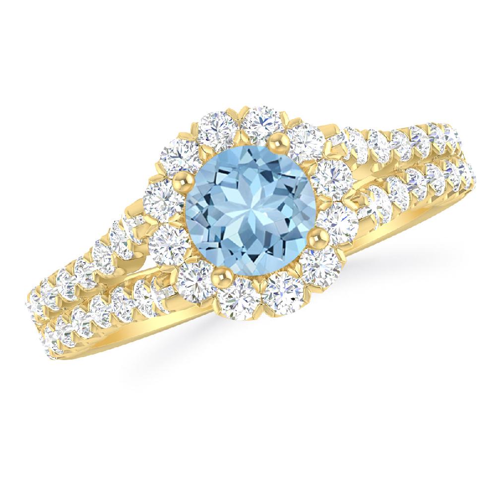 Yellow Gold - Aquamarine