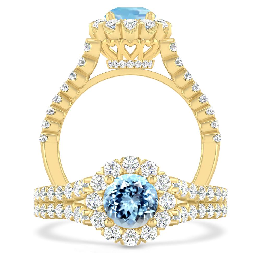 Yellow Gold - Aquamarine