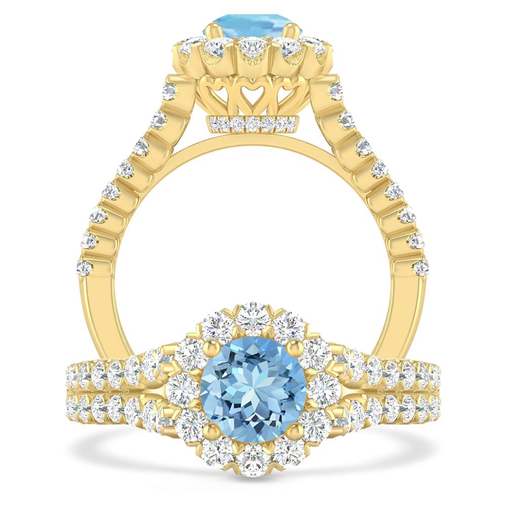 Yellow Gold - Aquamarine