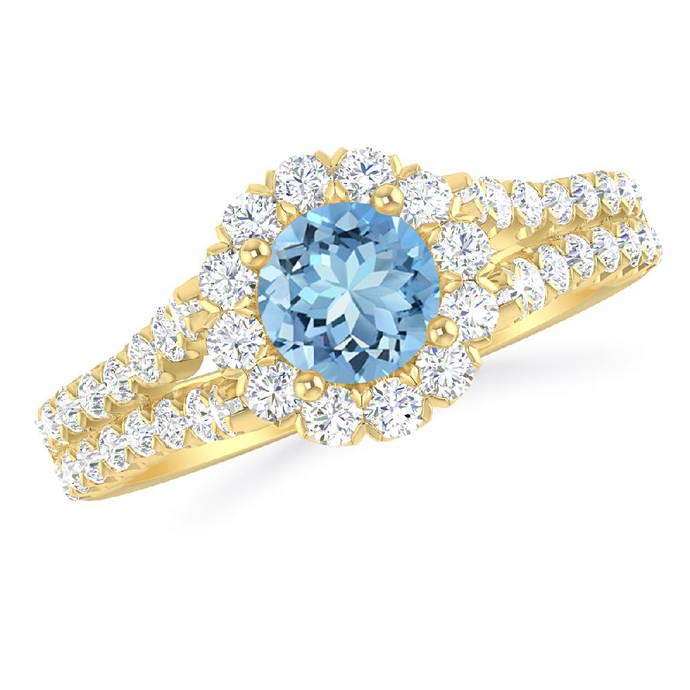 Yellow Gold - Aquamarine