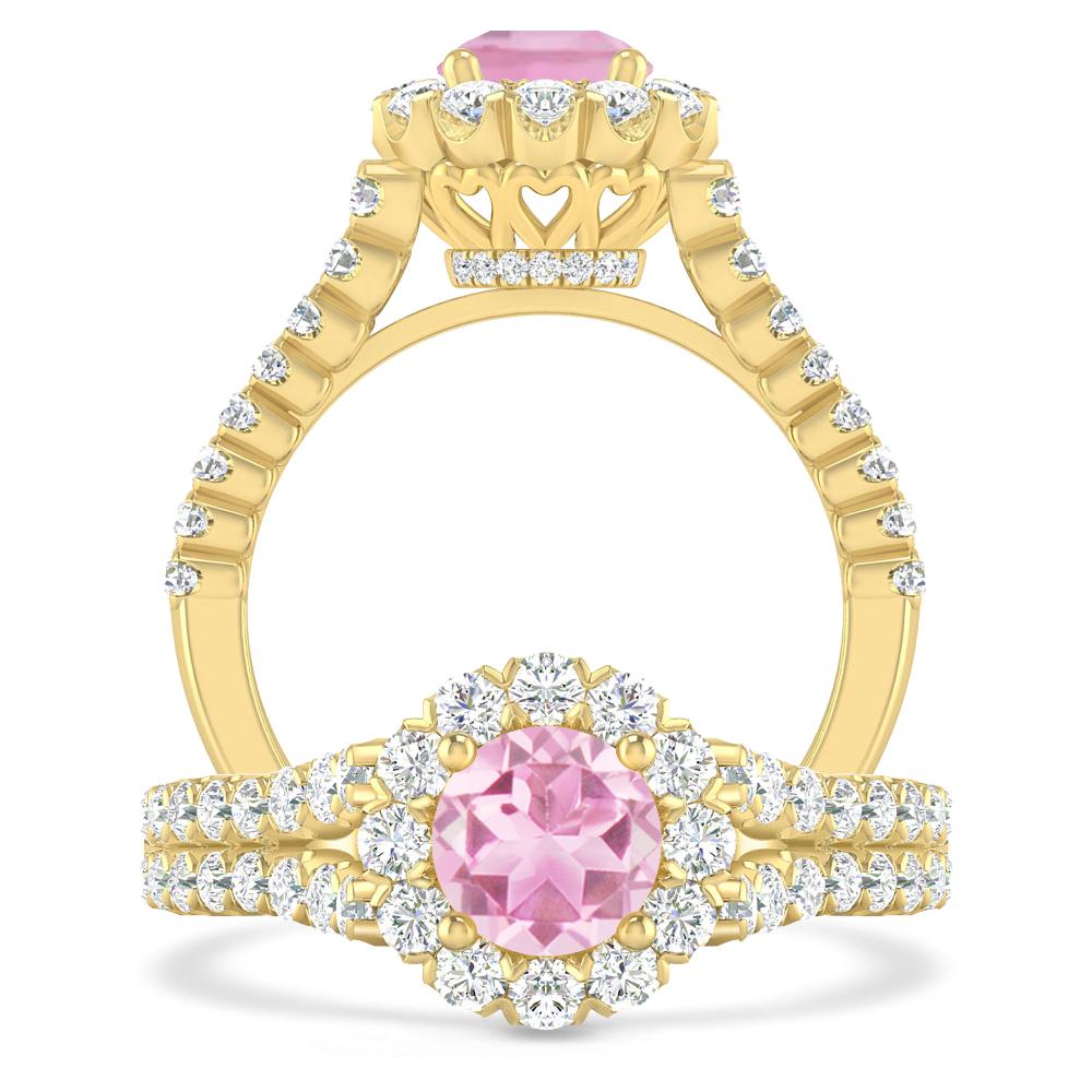 Yellow Gold - Pink Tourmaline