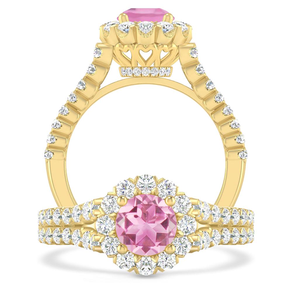 Yellow Gold - Pink Tourmaline