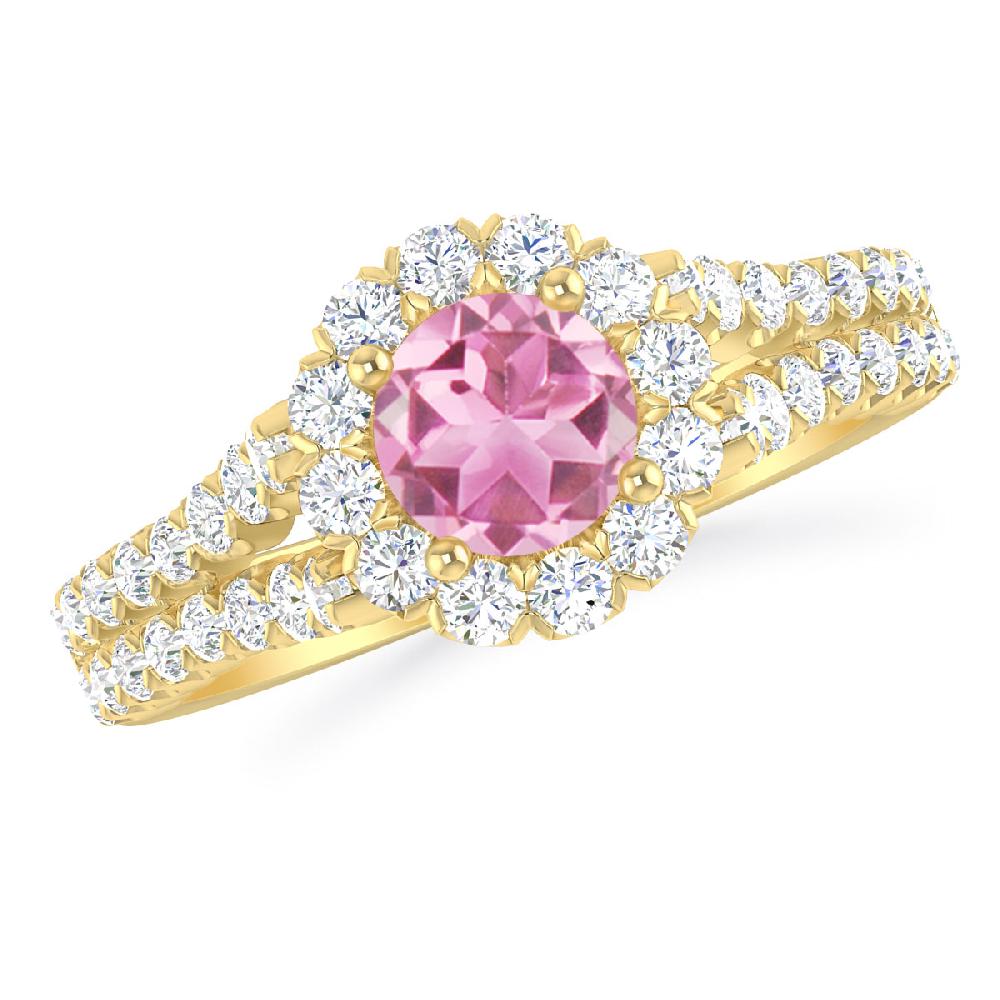 Yellow Gold - Pink Tourmaline