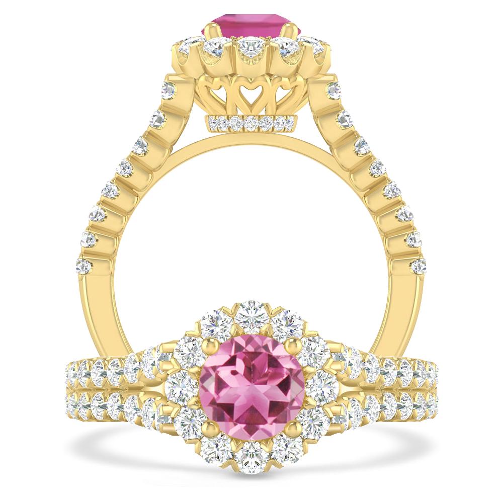 Yellow Gold - Pink Tourmaline