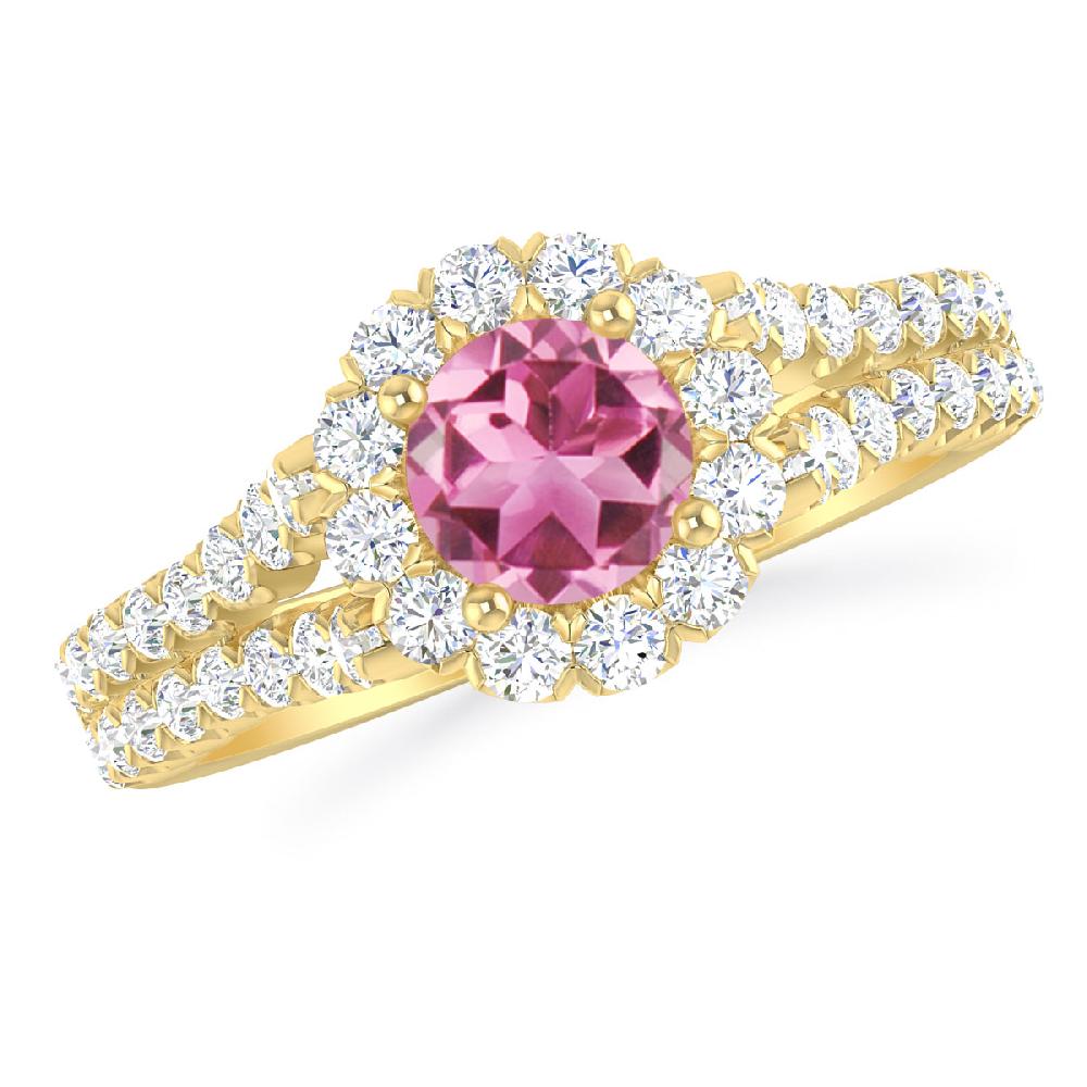 Yellow Gold - Pink Tourmaline