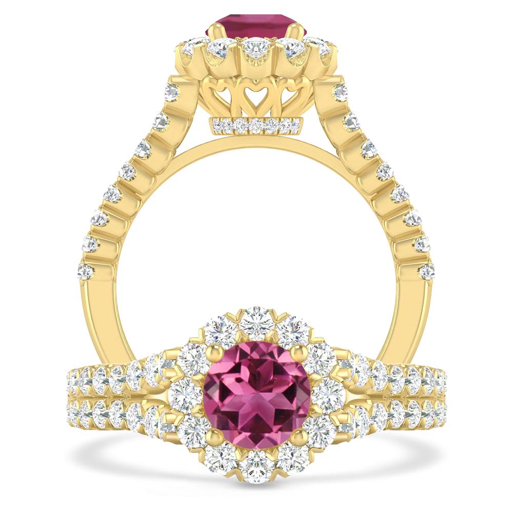 Yellow Gold - Pink Tourmaline