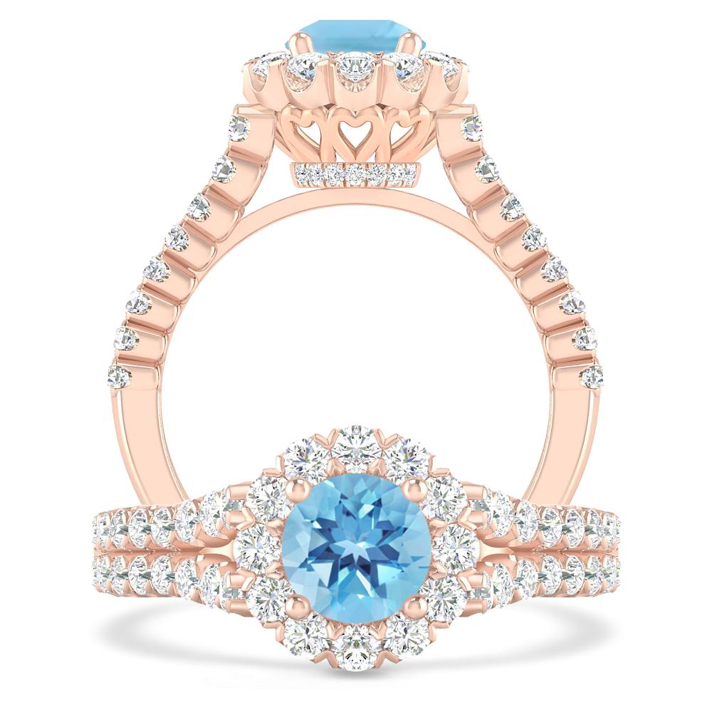 Rose Gold - Blue Topaz