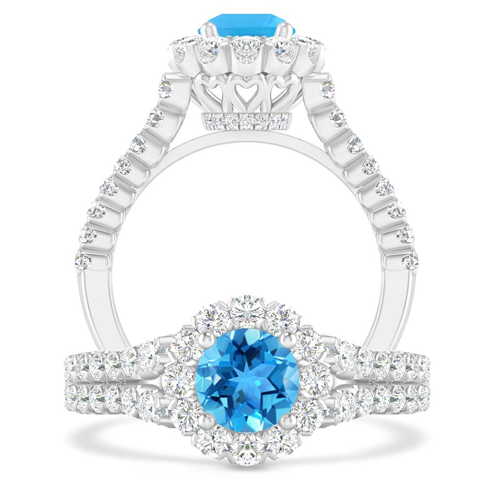 White Gold - Blue Topaz