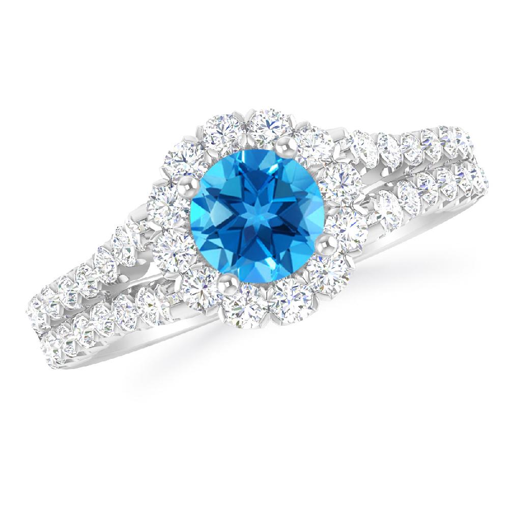 White Gold - Blue Topaz