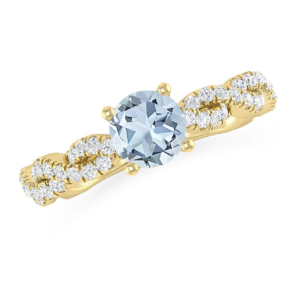 Yellow Gold - Aquamarine