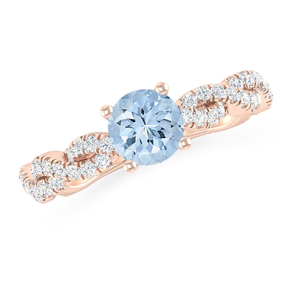 Rose Gold - Aquamarine