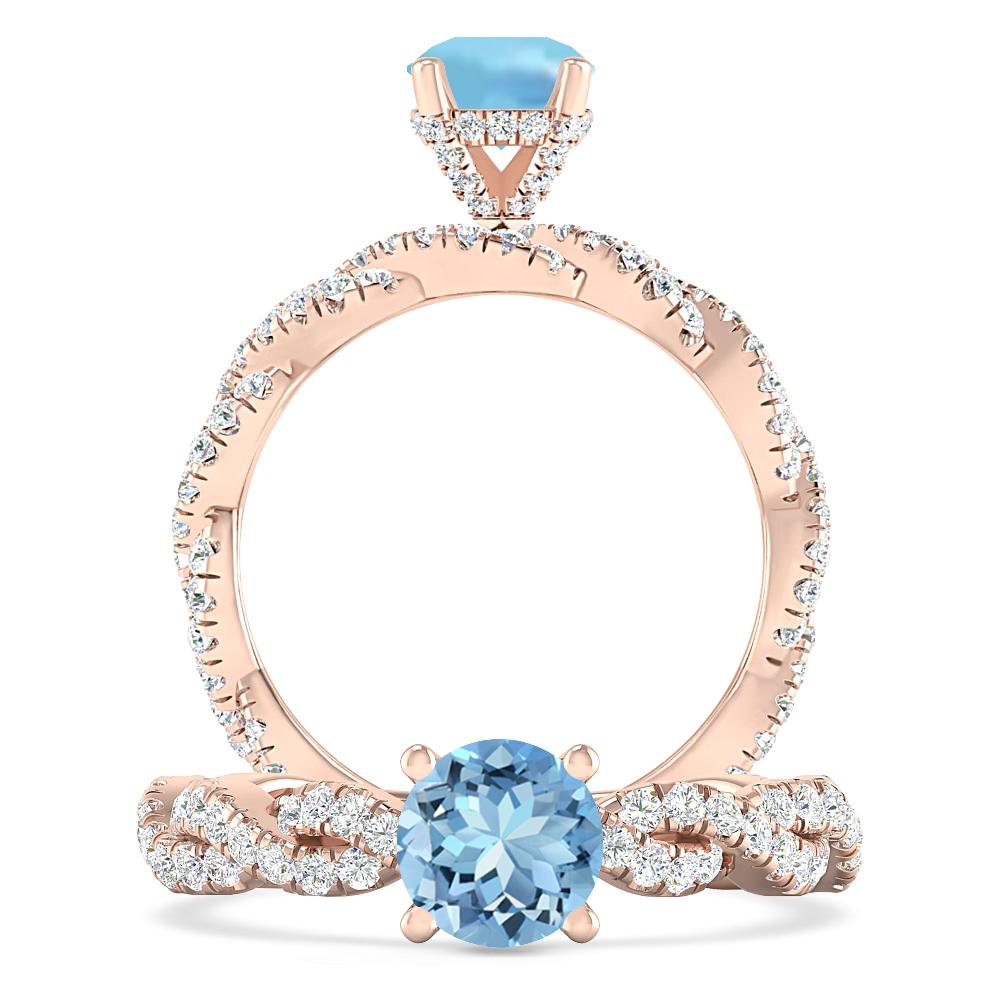 Rose Gold - Aquamarine