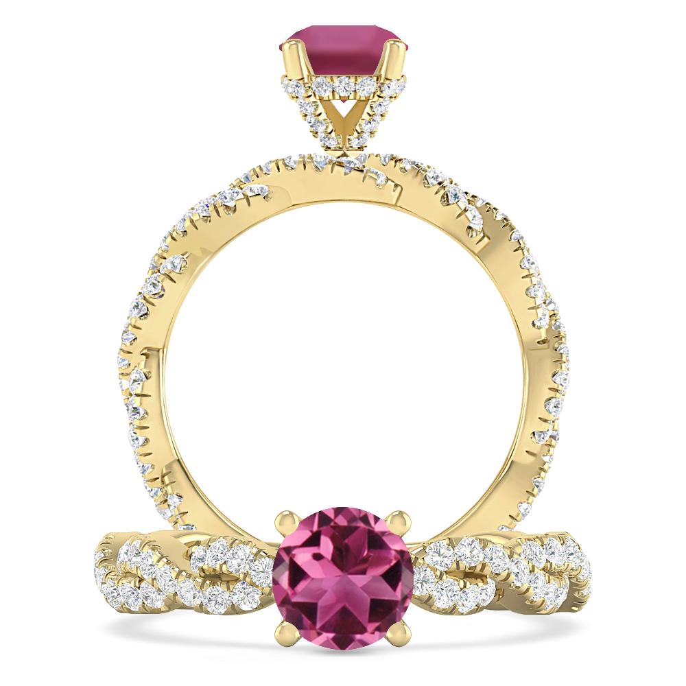 Yellow Gold - Pink Tourmaline