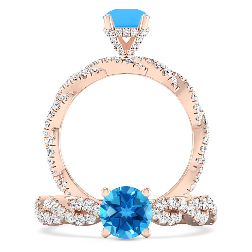 Rose Gold - Blue Topaz