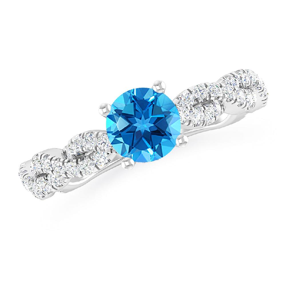 White Gold - Blue Topaz