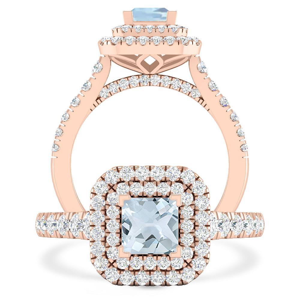 Rose Gold - Aquamarine