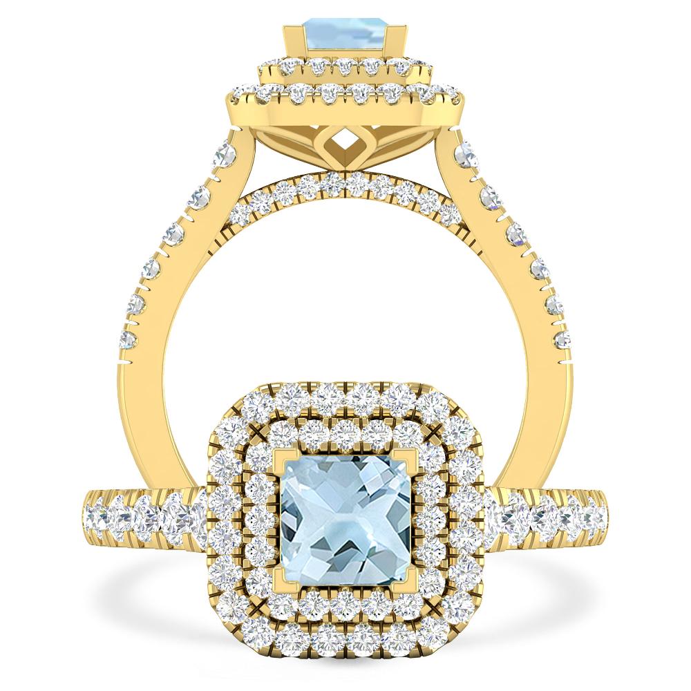 Yellow Gold - Aquamarine