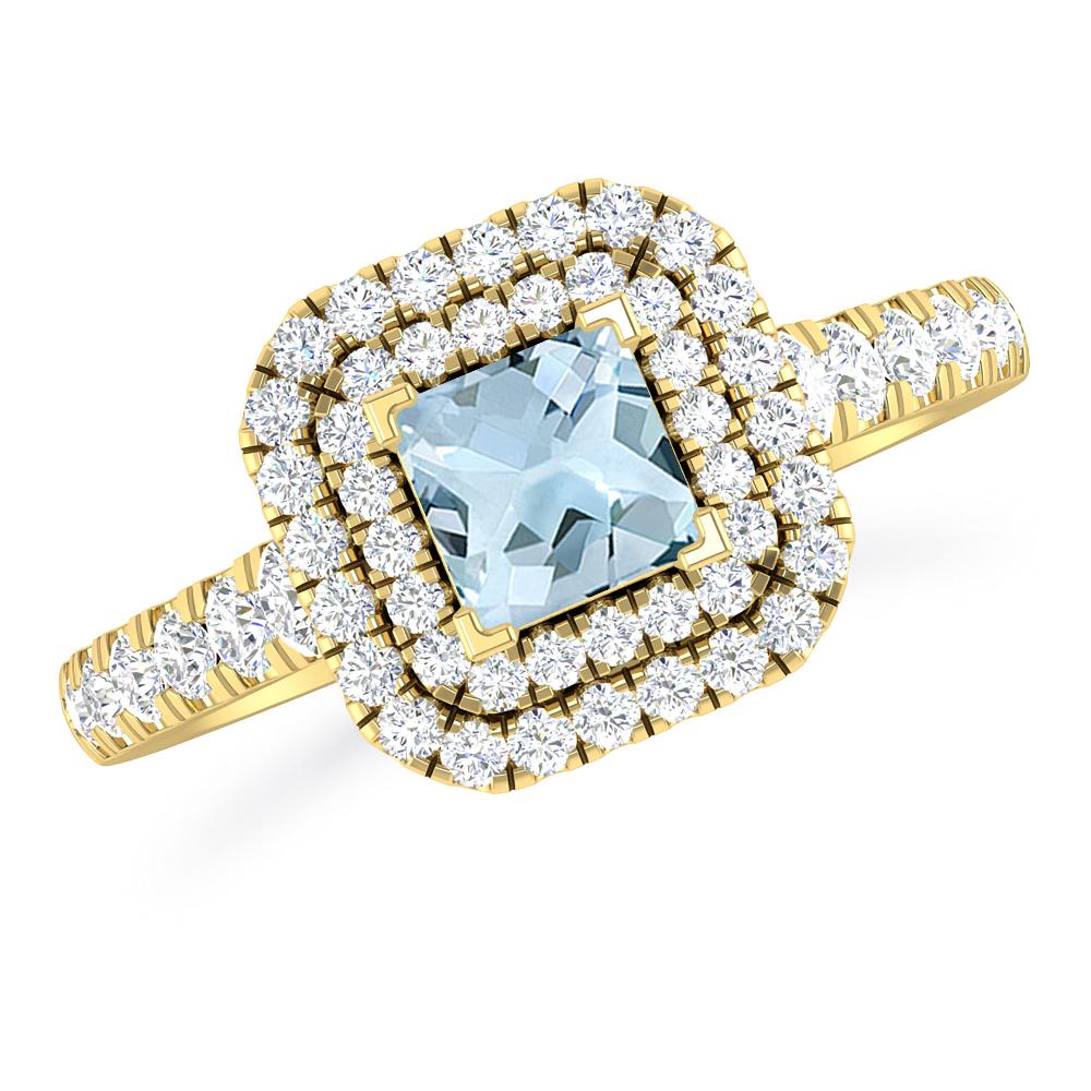 Yellow Gold - Aquamarine