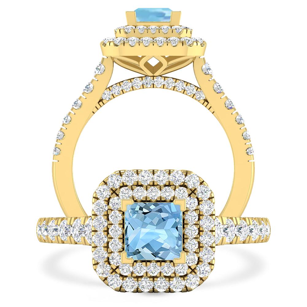 Yellow Gold - Aquamarine