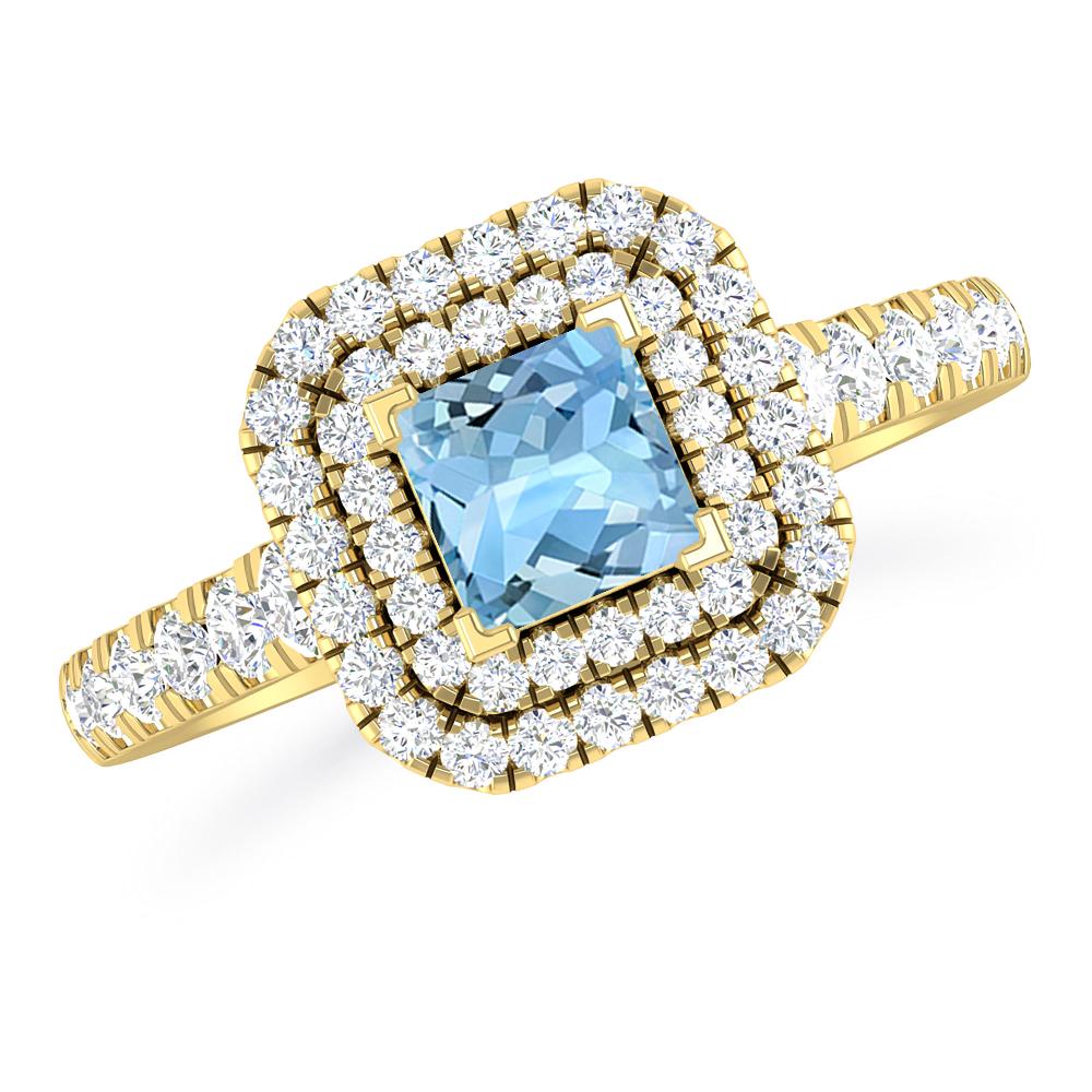 Yellow Gold - Aquamarine