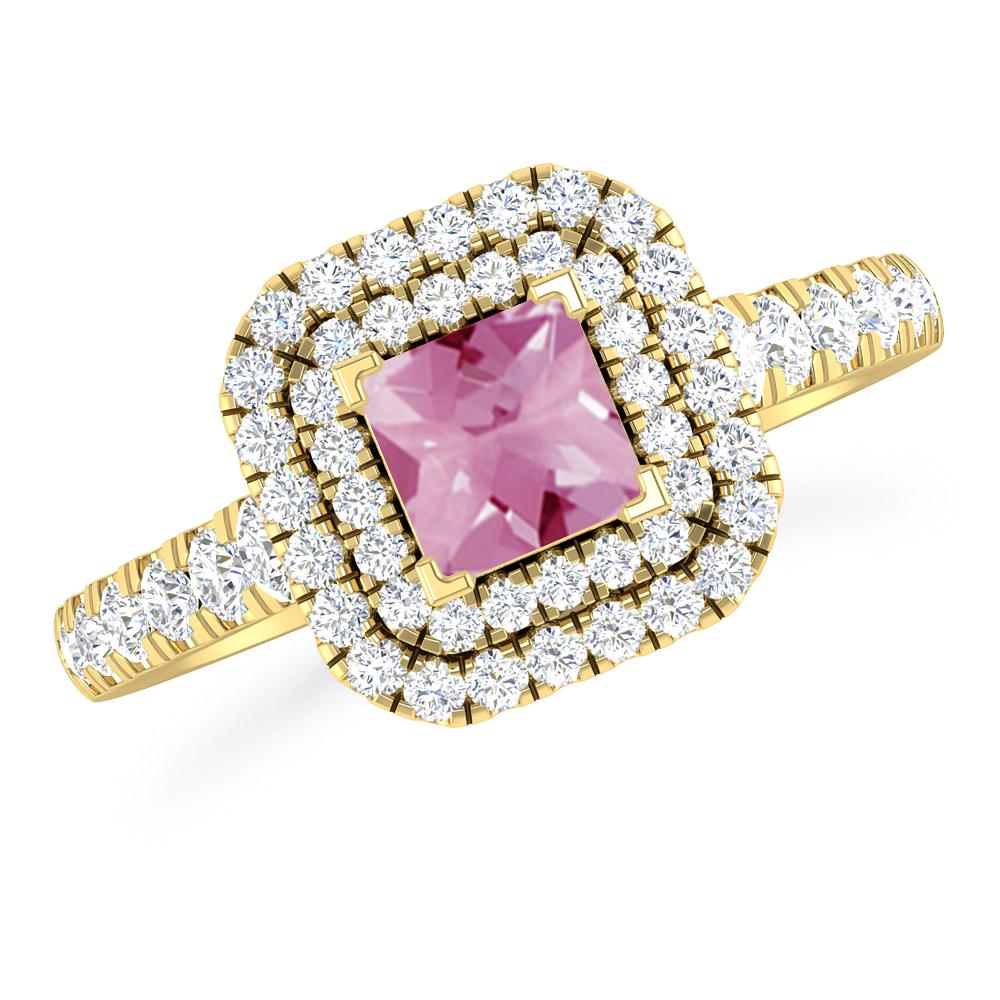 Yellow Gold - Pink Tourmaline