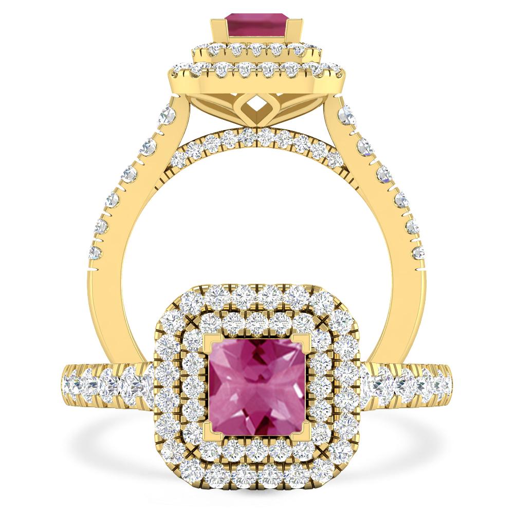 Yellow Gold - Pink Tourmaline