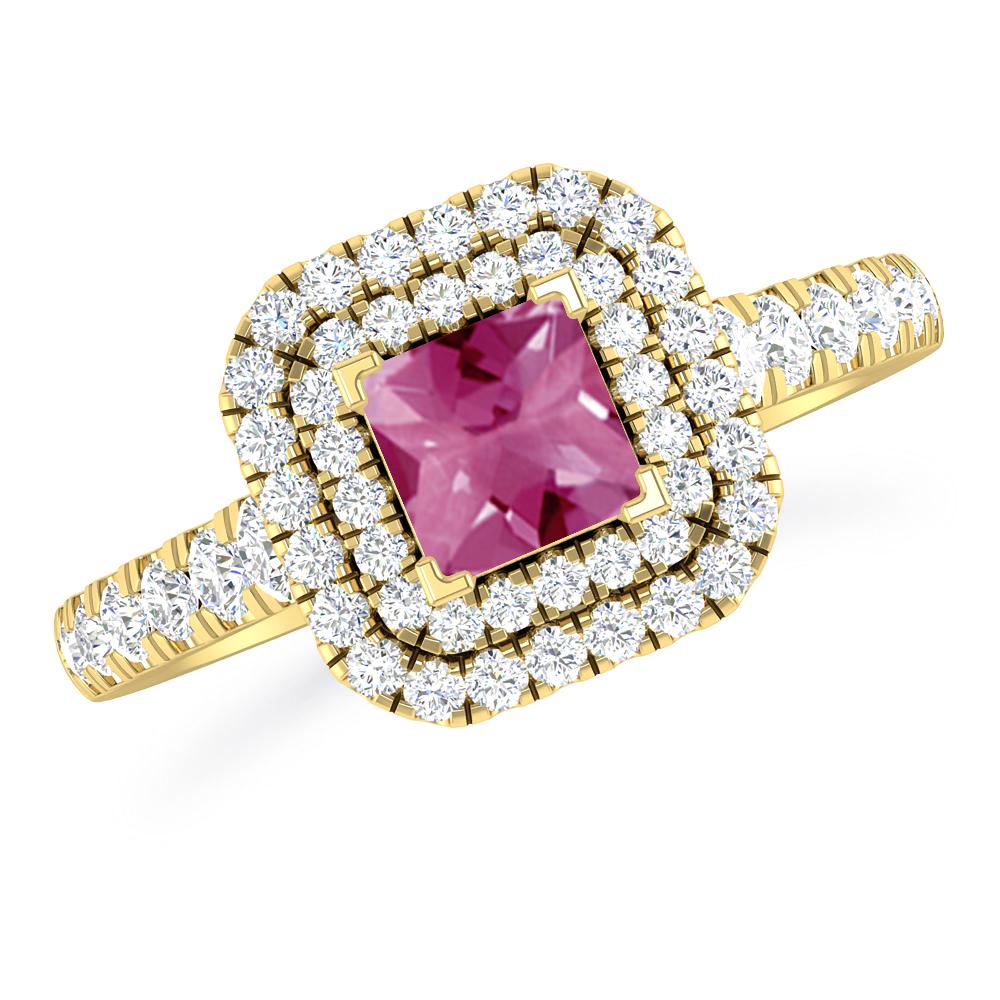 Yellow Gold - Pink Tourmaline