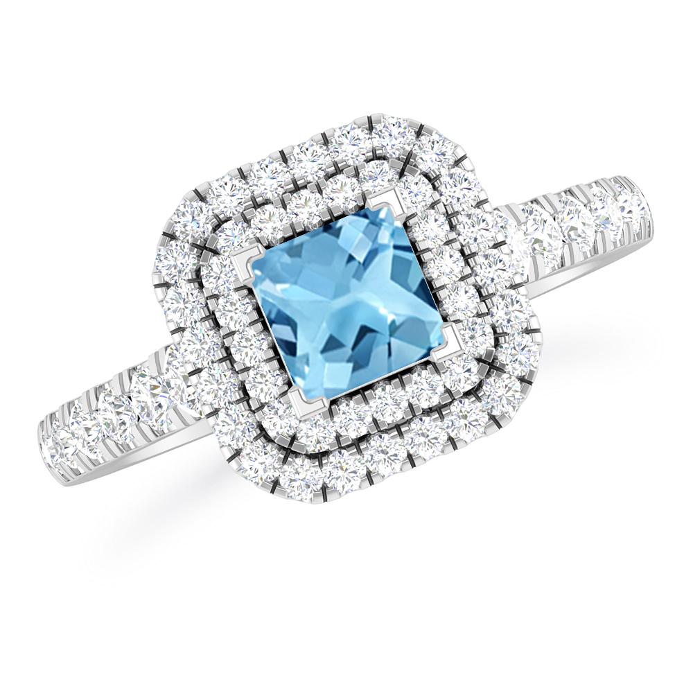 White Gold - Blue Topaz