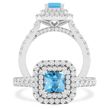 White Gold - Blue Topaz