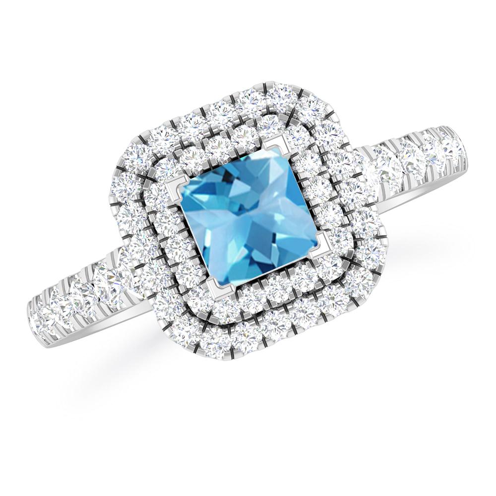 White Gold - Blue Topaz