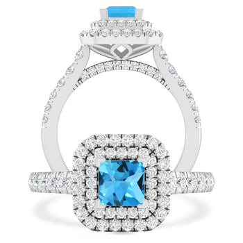 White Gold - Blue Topaz