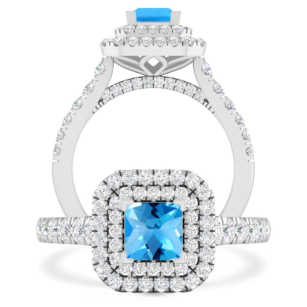 White Gold - Blue Topaz