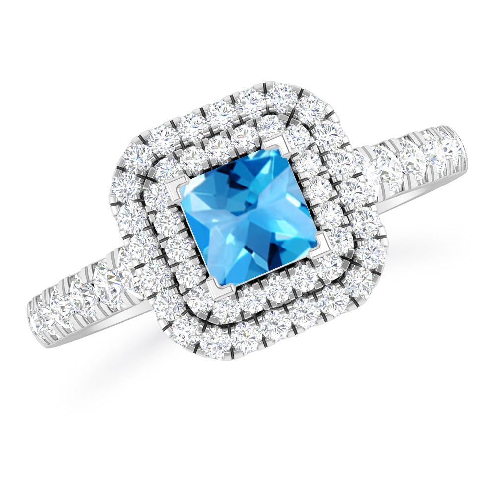 White Gold - Blue Topaz