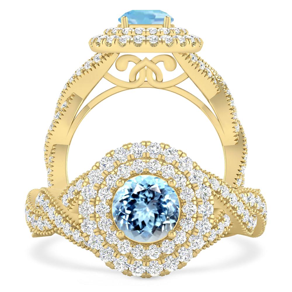 Yellow Gold - Aquamarine