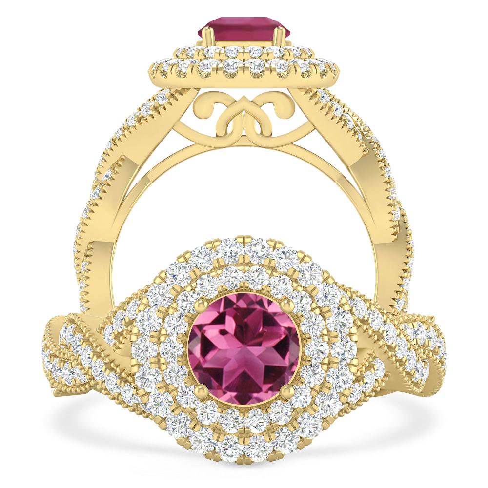 Yellow Gold - Pink Tourmaline