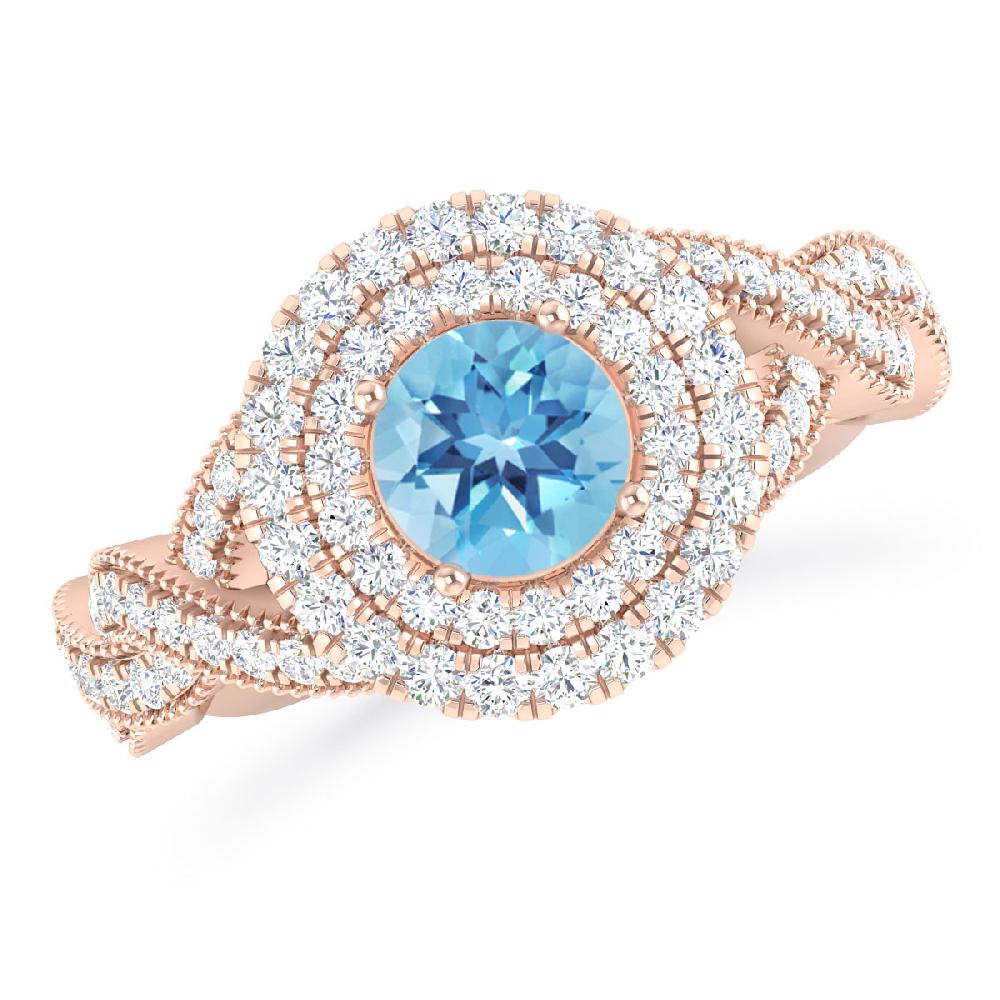 Rose Gold - Blue Topaz