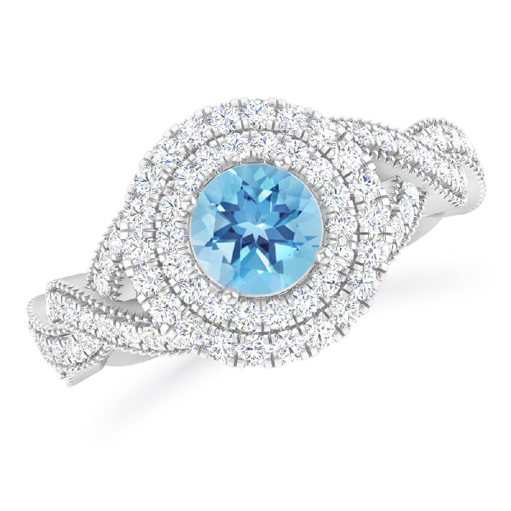 White Gold - Blue Topaz