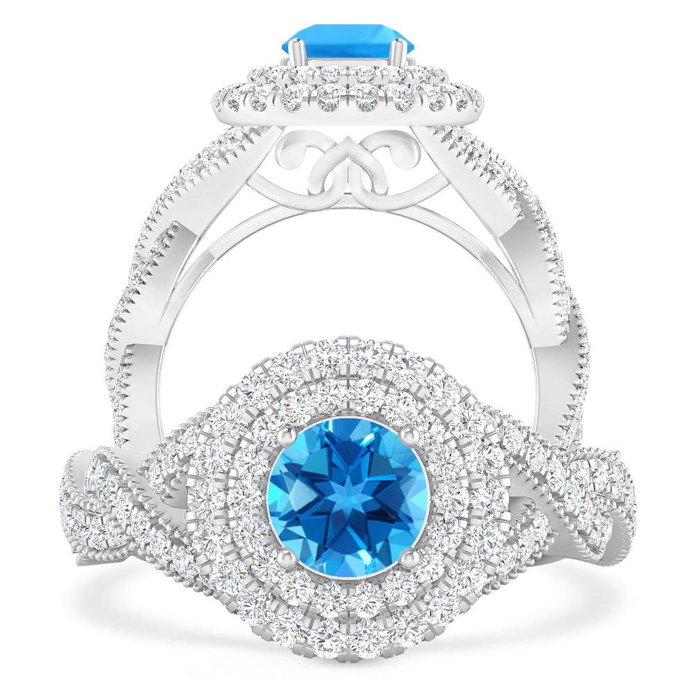 White Gold - Blue Topaz