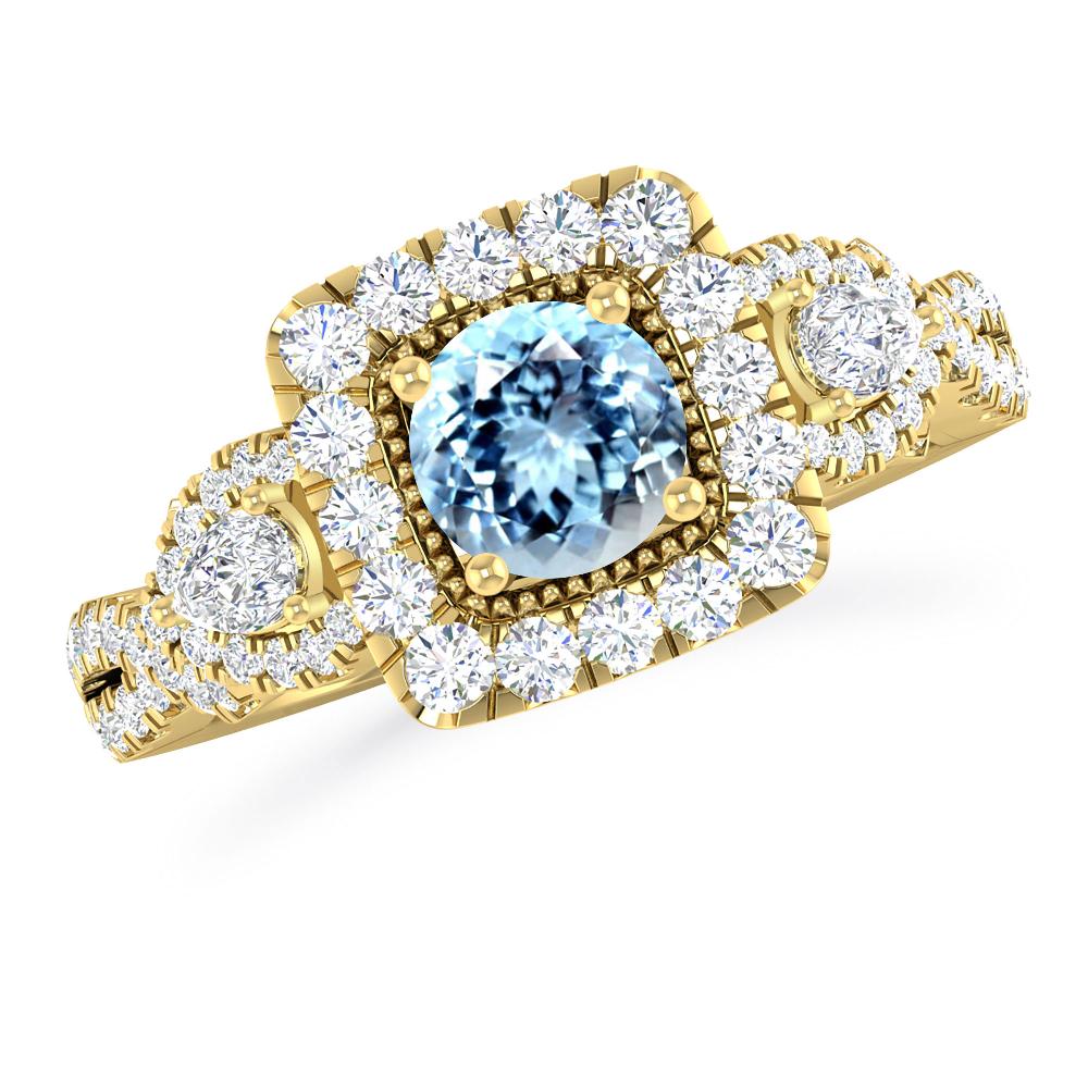 Yellow Gold - Aquamarine