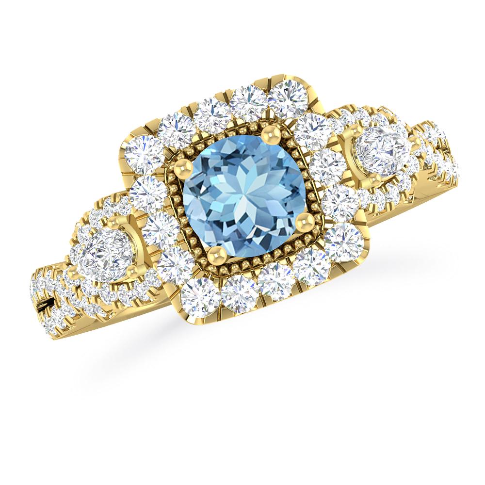 Yellow Gold - Aquamarine