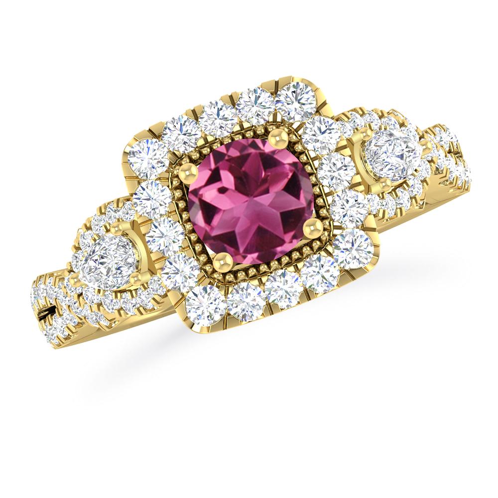 Yellow Gold - Pink Tourmaline