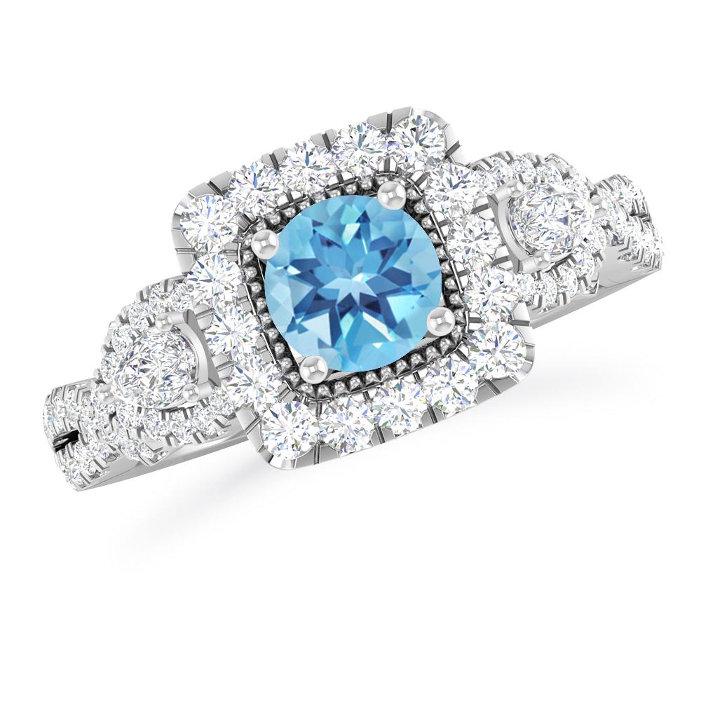 White Gold - Blue Topaz