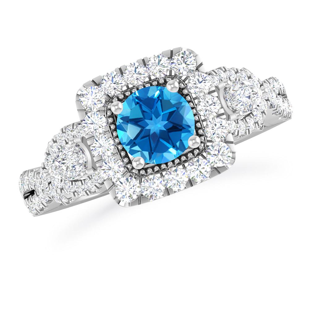 White Gold - Blue Topaz