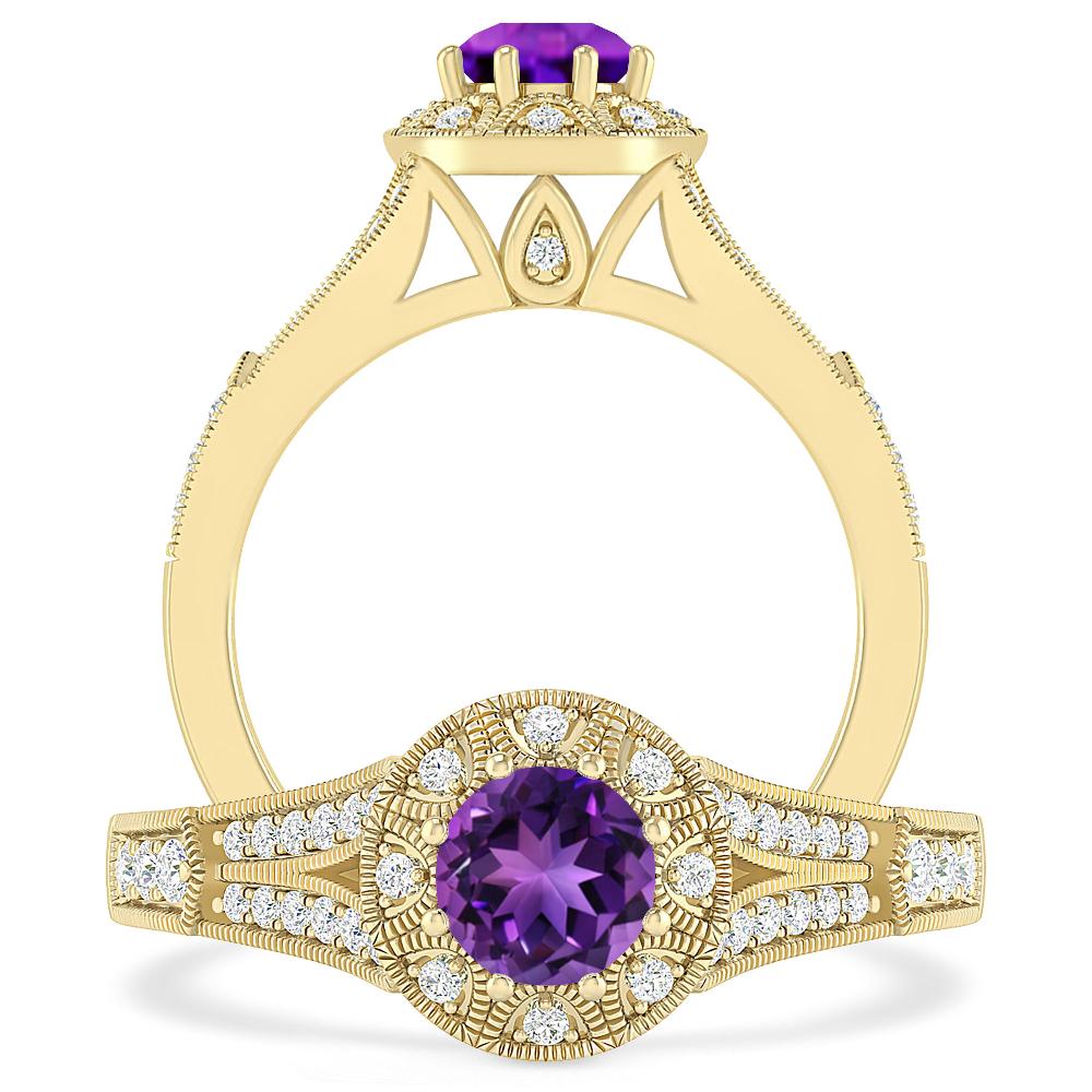 Yellow Gold - Amethyst