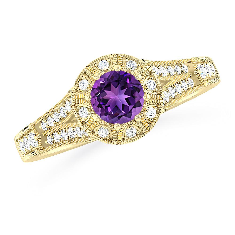 Yellow Gold - Amethyst